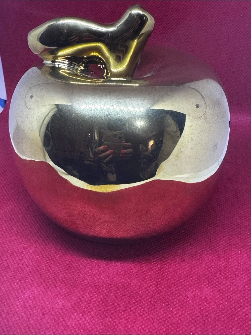 Gold Ceramic Apple Accent Sculpture - Home Accents Decor